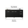 Balcão Gabinete para Pia Gabriela sem Tampo 150cm 4 Portas 1 Gaveta Preto - 3