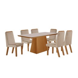 Sala de Jantar Completa com 6 Cadeiras 1,80x0,90m - Prada - Lj Móveis - 2