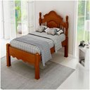 Ver imagem 1 de Cama De Casal Andressa De Madeira Maciça Pinus - Cor Avelã