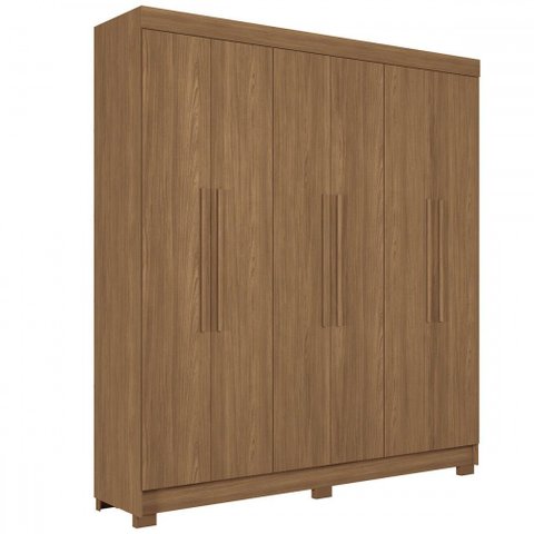 Guarda-roupa Casal Ampére 6 Portas 2 Gavetas Jatoba - Pnr Móveis