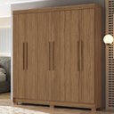 Ver imagem 2 de Guarda-roupa Casal Ampére 6 Portas 2 Gavetas Jatoba - Pnr Móveis