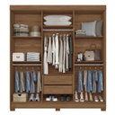 Ver imagem 3 de Guarda-roupa Casal Ampére 6 Portas 2 Gavetas Jatoba - Pnr Móveis