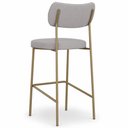 Ver imagem 6 de Kit 4 Banquetas Alta Sala de Jantar Lisa Pés Champanhe Linho Cinza m² - Monari Design