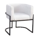 Ver imagem 1 de Poltrona Elegance Pé Preto Assento Off White 72x68x63cm