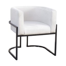 Poltrona Elegance Pé Preto Assento Off White 72x68x63cm - 1
