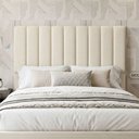 Ver imagem 1 de Cabeceira Cama Box Casal 140 cm Dália W01 Linho Champanhe - Lyam Decor