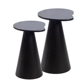 Conjunto de Duas Mesas Laterais Orgânica Ébano - 4