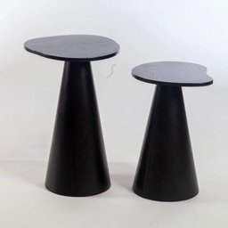 Conjunto de Duas Mesas Laterais Orgânica Ébano - 2