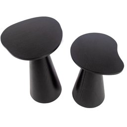 Conjunto de Duas Mesas Laterais Orgânica Ébano - 3