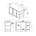 Ver imagem 2 de Bancada Ilha de Cozinha com 2 Portas 2 Prateleiras 125cm Ditália