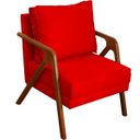 Ver imagem 1 de Poltrona Decorativa para Sala Recepção Consultório Reforçada em Madeira Maciça Shine Suede