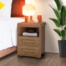 Mesinha para Cabeceira Retrô 2 Gavetas 1 Nicho Castanho Yumi Jm Móveis - 1