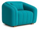 Ver imagem 3 de Poltrona Lilian Luxo Recepção Escritório Suede Bege:azul-turquesa/liso