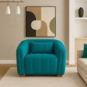 Ver imagem 1 de Poltrona Lilian Luxo Recepção Escritório Suede Bege:azul-turquesa/liso