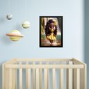 Ver imagem 2 de Quadro Infantil Orixá Criança Oxum 24x18cm:moldura Preta