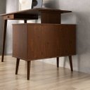 Ver imagem 4 de Mesa Escritório de Canto Modular Minimalista 110 a 145 Cm Madeira Castanho Angolo