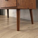 Ver imagem 2 de Mesa Escritório de Canto Modular Minimalista 110 a 145 cm Madeira Castanho Angolo Idimex