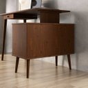 Ver imagem 5 de Mesa Escritório de Canto Modular Minimalista 110 a 145 cm Madeira Castanho Angolo Idimex