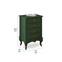 Ver imagem 5 de Mesa de Cabeceira 4 Gavetas Pés Luiz Xv Hannover 60817 - Verde Musgo