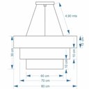 Ver imagem 2 de Lustre Pendente Triplo Quadrado Md-4165 Cúpula em Tecido 80x70x60cm Rustico Bege - Bivolt
