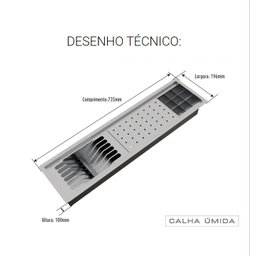 CALHA UMIDA KITCHEN ESCORREDOR COM ACESSORIOS 73,5X19,6 CU1444 CALHA UMIDA - 2