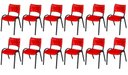 Ver imagem 2 de Cadeira Iso Base Preto Igreja, Escola, Escritório - Vermelho - Kit 12 Peças