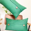 Ver imagem 1 de Capa de Almofada Retangular em Algodão Premium com Botões em Madeira Almofadas Estilo