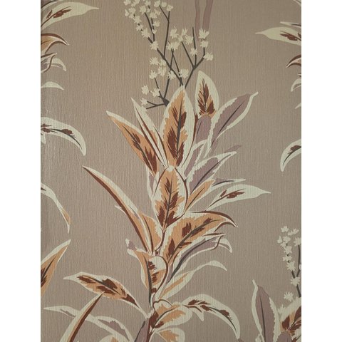 Papel de Parede Vinilico Refugio Lea Folhagens Bege/Terracota 4520