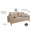 Ver imagem 5 de Kit Sofá Beny + 2 Poltronas para Sala Confortável Linho Bege