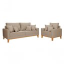 Ver imagem 2 de Kit Sofá Beny + 2 Poltronas para Sala Confortável Linho Bege
