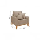 Ver imagem 7 de Kit Sofá Beny + 2 Poltronas para Sala Confortável Linho Bege