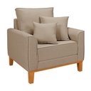 Ver imagem 4 de Kit Sofá Beny + 2 Poltronas para Sala Confortável Linho Bege