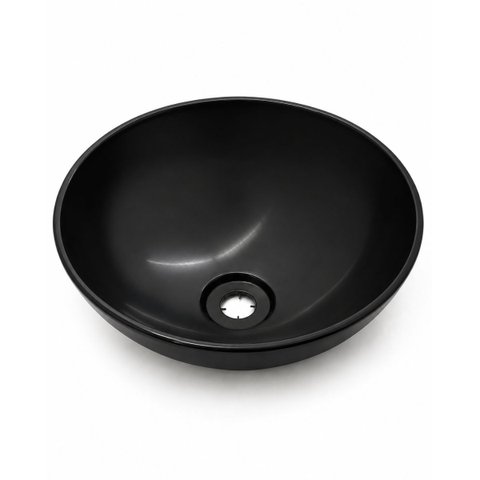 Cuba de Pia para Lavabo Redonda 28cm em Plástico Resistente Preto