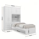 Ver imagem 4 de Guarda-Roupa Infantil Juvenil com Cama de Solteiro e Baú Advantage 4 Portas 3 Gavetas Branco