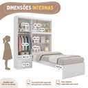 Ver imagem 7 de Guarda-Roupa Infantil Juvenil com Cama de Solteiro e Baú Advantage 4 Portas 3 Gavetas Branco