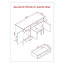 Ver mais imagens de Balcão de Madeira Maciça 3 Portas e 1 Gaveta Viena Amêndoa