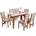 Ver imagem 2 de Conjunto Mesa Retangular Sophia com 6 Cadeiras Melina Fosca Asgard Bege Naturalle e Off White
