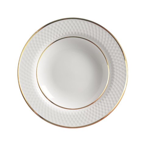 Conjunto com 6 Pratos Fundo Relevo Gold Ø25cm Alleanza Cerâmica