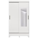 Ver imagem 6 de Guarda Roupa Solteiro 107cm 2 Portas com Espelho Thales Branco S01 - Mpozenato