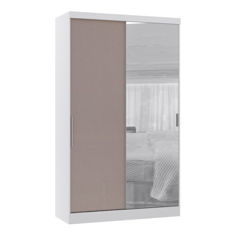 Guarda Roupa Modulado Alpes 2 Portas Correr C/ Espelho - Módulo Luciane:cinammon