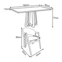 Ver imagem 6 de Kit 4 Cadeiras de Jantar Estofadas Helen Linho Cinza Madeira Eucalipto Tratado Preto Sala Luxo