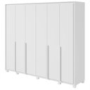 Ver imagem 1 de Guarda Roupa Casal Imperatore 6 Portas de Bater 8 Gavetas MDF com Espelho Branco Móveis Lopas