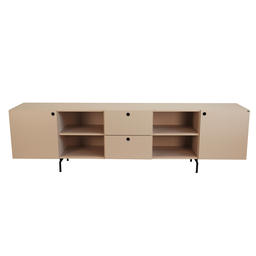 Rack Tube 2 Portas 2 Gavetas 2 Nichos 220x62x42 Sal Rosa - Mdf Arauco - 2