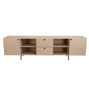 Rack Tube 2 Portas 2 Gavetas 2 Nichos 220x62x42 Sal Rosa - Mdf Arauco