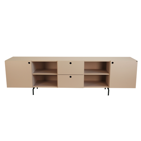 Rack Tube 2 Portas 2 Gavetas 2 Nichos 220x62x42 Sal Rosa - Mdf Arauco