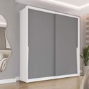 Ver imagem 1 de Guarda Roupa Solteiro com 2 Portas de Correr e 2 Gavetas 240826 Linha Porto Politorno Móveis