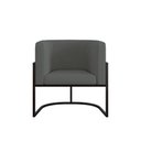 Ver imagem 2 de Kit 2 Poltronas Sofá 2 Lugares Base de Metal Black Veludo Cinza