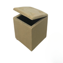 Ver imagem 1 de Puff Bau Quadrado Decoração Guarda Brinquedos Assento - Bege