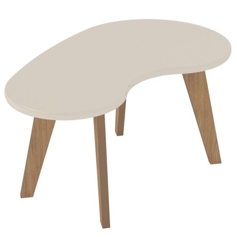 Mesa de Centro Mdf Tampo Curvo 91 Cm 4604 Off White Arly