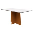 Ver imagem 1 de Mesa de Jantar Tampo com Vidro Angra 160 cm Off White Base Ypê - D’Rossi